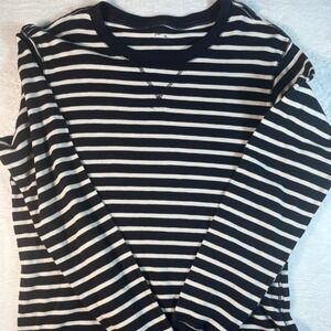 Arizona Jeans Co Mens Long Sleeve Striped Thermal Shirt Top XL Navy White Preppy